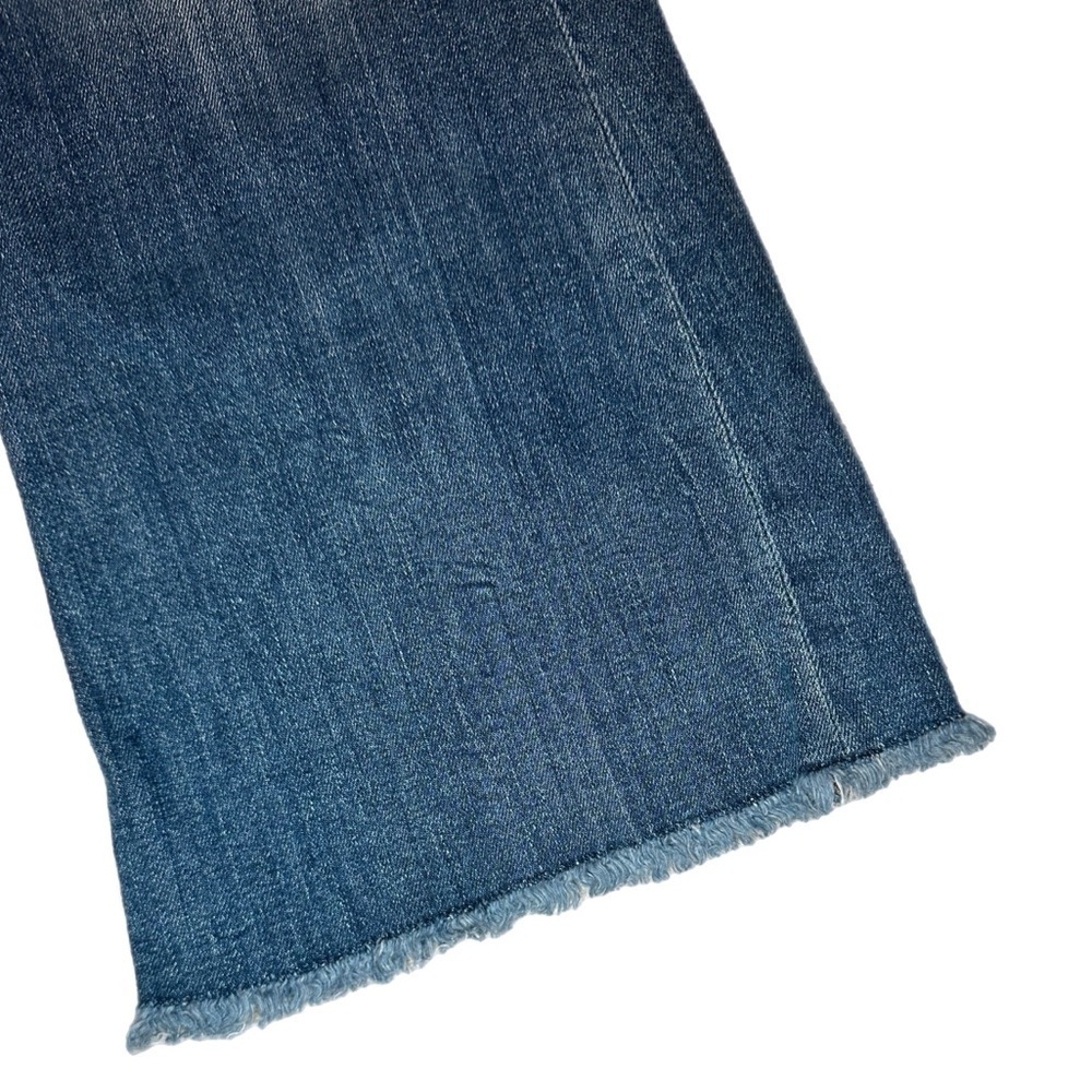 Curvy Destructed Hem High Rise Kick Crop Jeans - Picture 7 of 8